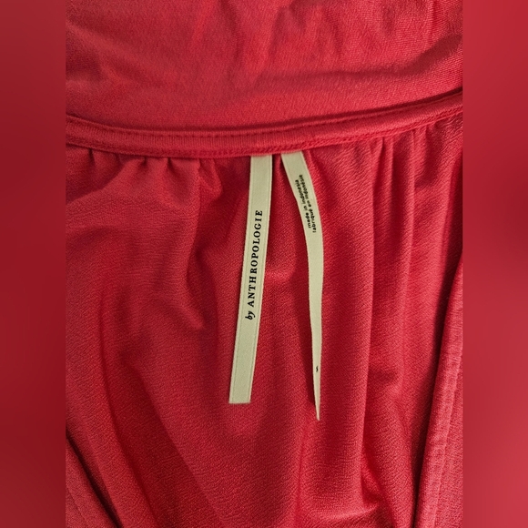 Anthropologie Ruffle Bow Tie Neck Rasberry Pink Sleeveless Blouse Size M - Picture 8 of 9